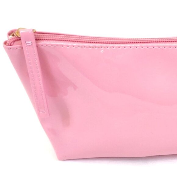 2- Bubble gum pink patent vegan Leather Travel Makeup Cosmetic Carry on bags NEW - Picture 1 of 1